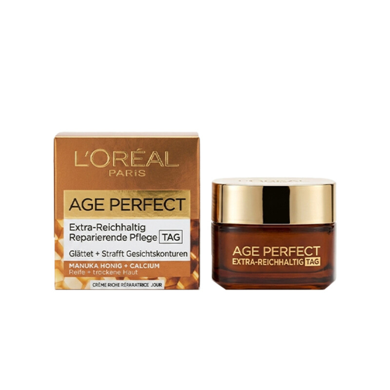 کرم روز ضد چروک و ترمیم‌کننده لورآل مدل Age Perfect Manuka Honey مناسب پوست خشک و بالغ حجم ۵۰ میلی لیتر