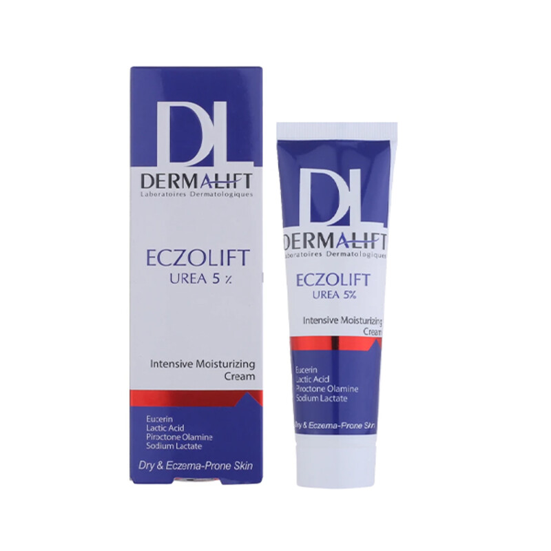 کرم مرطوب کننده و نرم کننده درمالیفت مدل Eczolift حاوی اوره 5 درصد مناسب پوست‌های خشک و آتوپیک حجم 50 میل