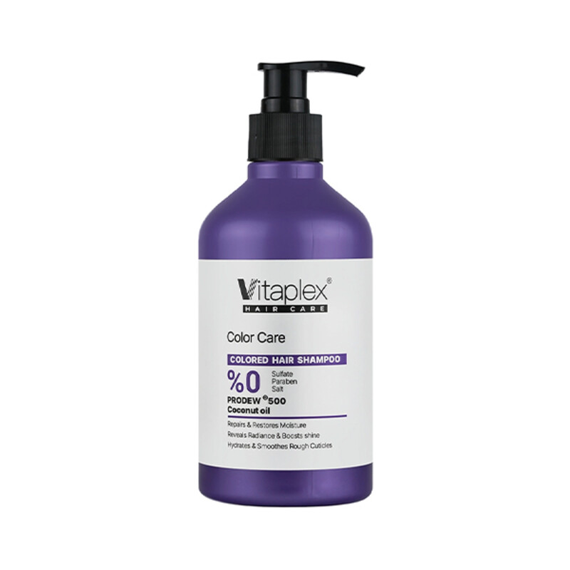 شامپو فاقد سولفات ویتاپلکس مدل Color Care مخصوص موهای رنگ شده و دکلره شده حجم 500ml