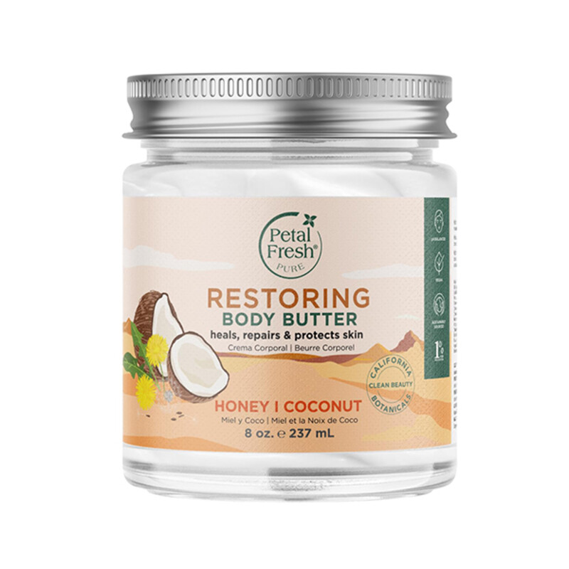 کره بدن ترمیم کننده و مغذی پتال فرش مدل Restoring Honey And Coconut  مناسب پوست های خیلی خشک و آسیب دیده حجم 237ml