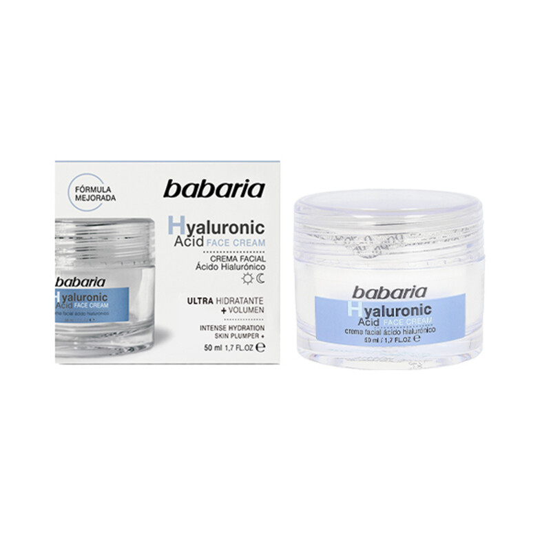 کرم آبرسان هیالورونیک اسید باباریا با خاصیت جوانساز و پرکننده خطوط مناسب پوست خشک حجم 50ml