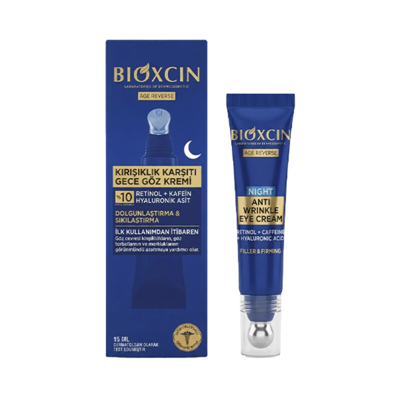 کرم دور چشم شب بیوکسین مدل Anti-Wrinkle با خاصیت سفت‌کنندگی و پرکننده خطوط حجم 15ml