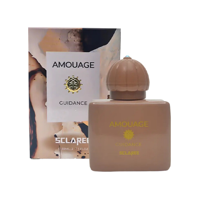 ادوپرفیوم یونیسکس اسکلاره مدل Amouage Guidance با رایحه گرم، شیرین، چوبی ادویه‌ای و آجیلی