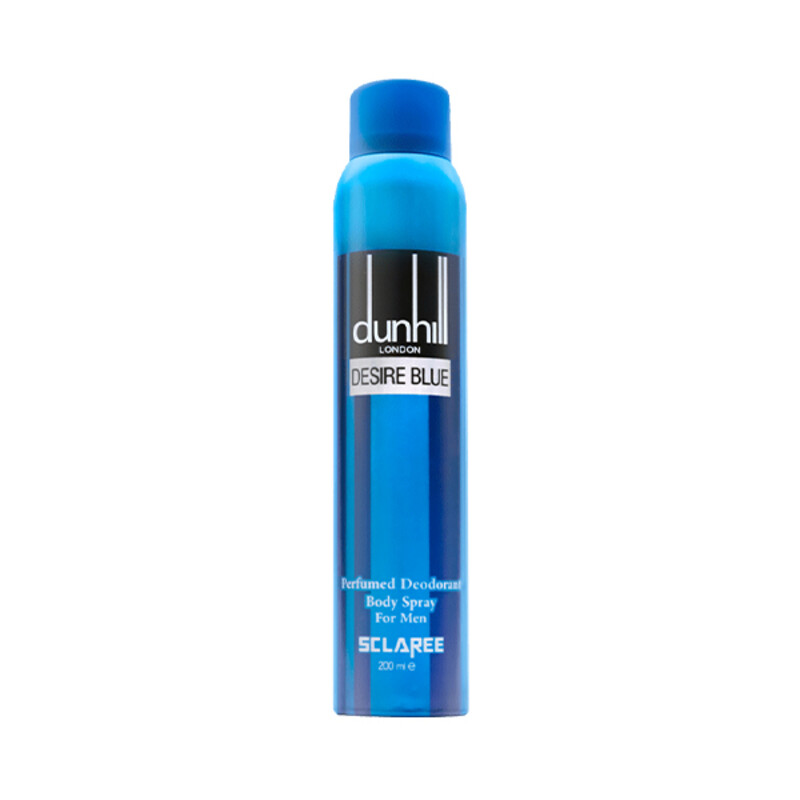 اسپری بدن مردانه اسکلاره مدل Dunhill Desire Blue با رایحه خنک، ملایم، اقیانوسی و مرکباتی حجم 200ml