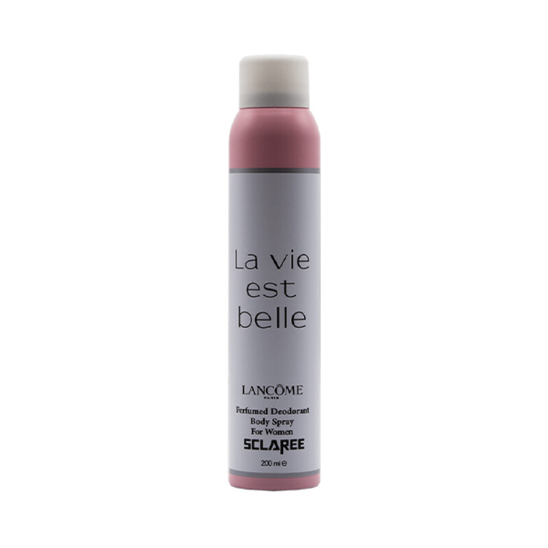 اسپری بدن زنانه اسکلاره مدل Lancome La Vie Est Belle با رایحه گرم، شیرین، میوه‌ای و گلی حجم 200ml
