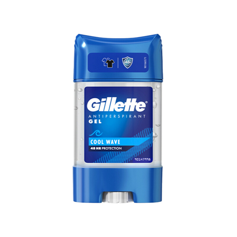 ژل ضد تعریق مردانه ژیلت مدل Cool Wave 48H با ماندگاری 48 ساعته و ضد لک و رایحه خنک حجم 70ml