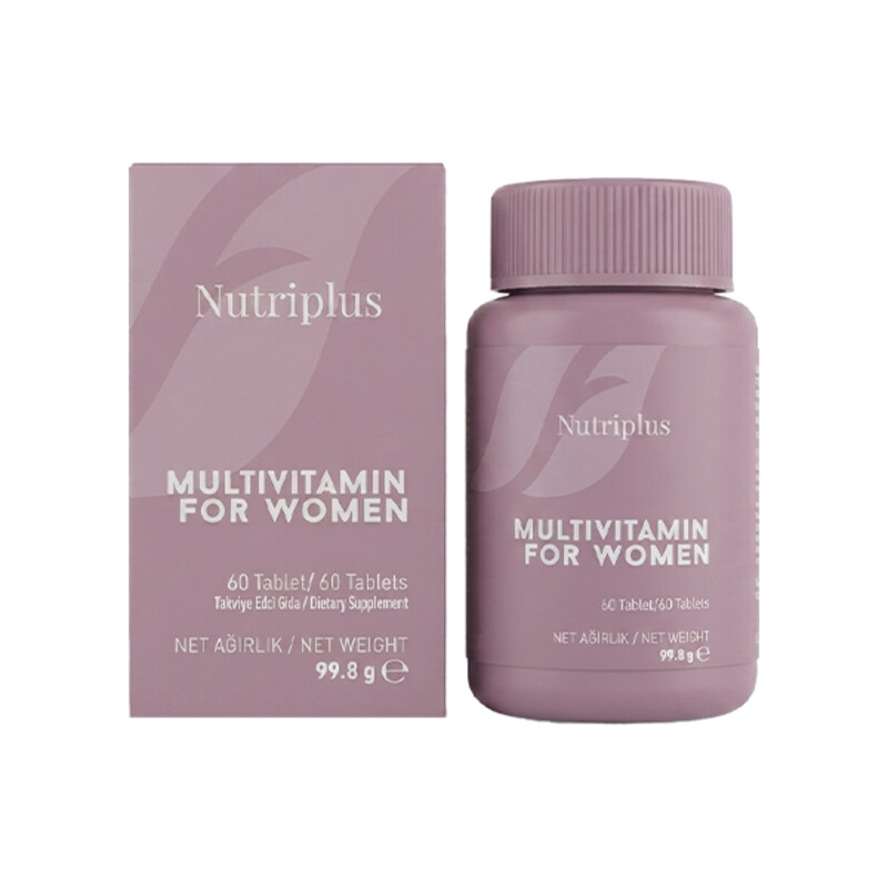 قرص مولتی ویتامین نوتری پلاس مدل Multivitamin for Women مناسب بانوان فاقد گلوتن و لاکتوز جهت افزایش انرژی و سلامت عمومی ۶۰ عددی