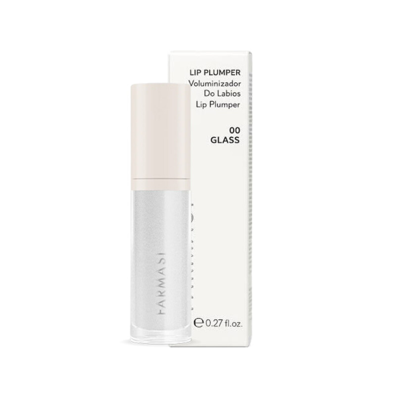 برق لب و حجم‌دهنده شاین‌دار فارماسی مدل Lip Plumper 00 Glass با اثر حجم‌دهی فوری و جلوه درخشان حجم 8ml