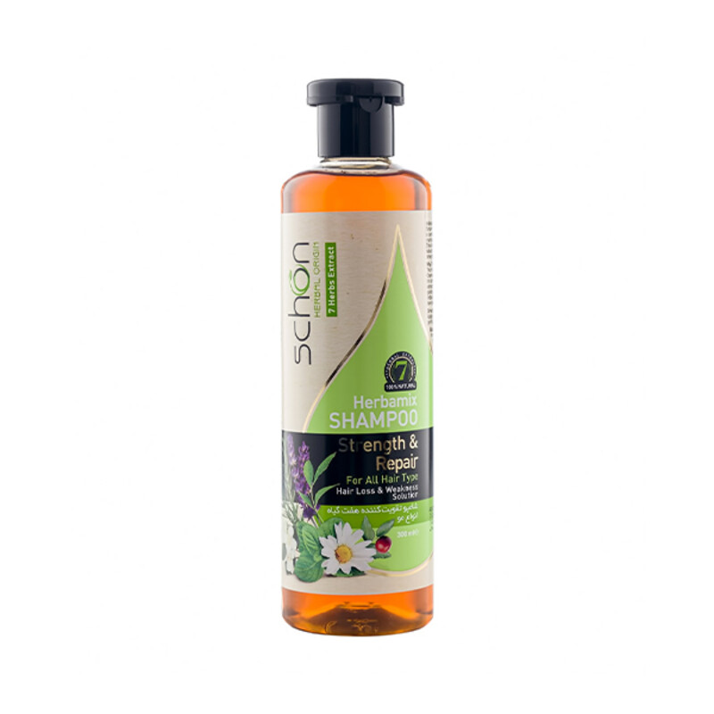 شامپو تقویت‌کننده و ضد ریزش هفت گیاه شون مناسب انواع مو حجم 300ml
