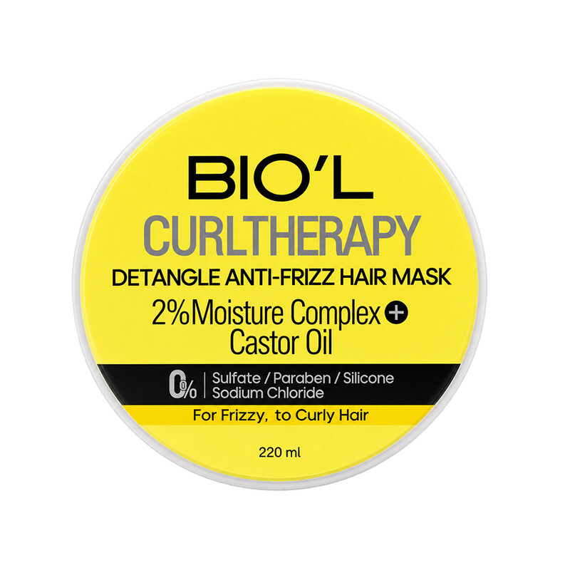 ماسک مو ترمیم‌کننده داخل حمام بیول مدل Curl Therapy آبرسان و مناسب موهای فر و وز حجم ۲۲۰ میل