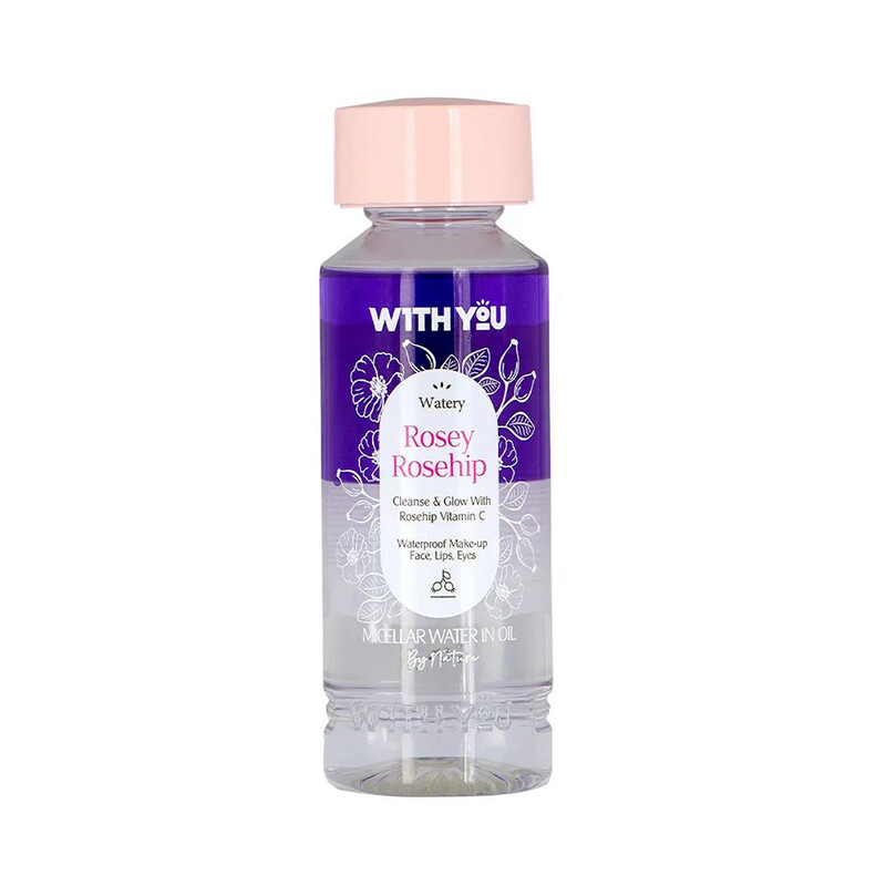 میسلار واتر ویت یو مدل rosy rosehip مناسب پاک کردن چشم و لب و صورت حاوی رزهیپ و ویتامین C حجم ۲۰۰ میل
