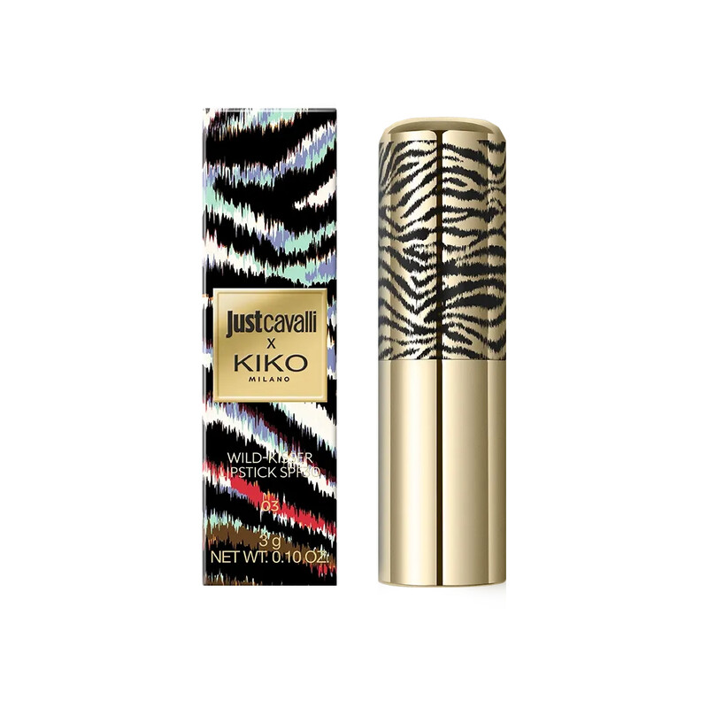 رژ لب جامد کیکو مدل Wild-Kisser کلکسیون Just Cavalli با SPF30 و فرمول مرطوب‌کننده وزن ۳ گرم