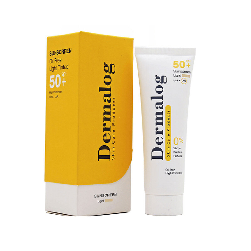 کرم ضد آفتاب رنگی درمالوگ مدل Oil Free SPF50 مات کننده و پوشش دهنده پوست چرب حجم ۵۰ میل