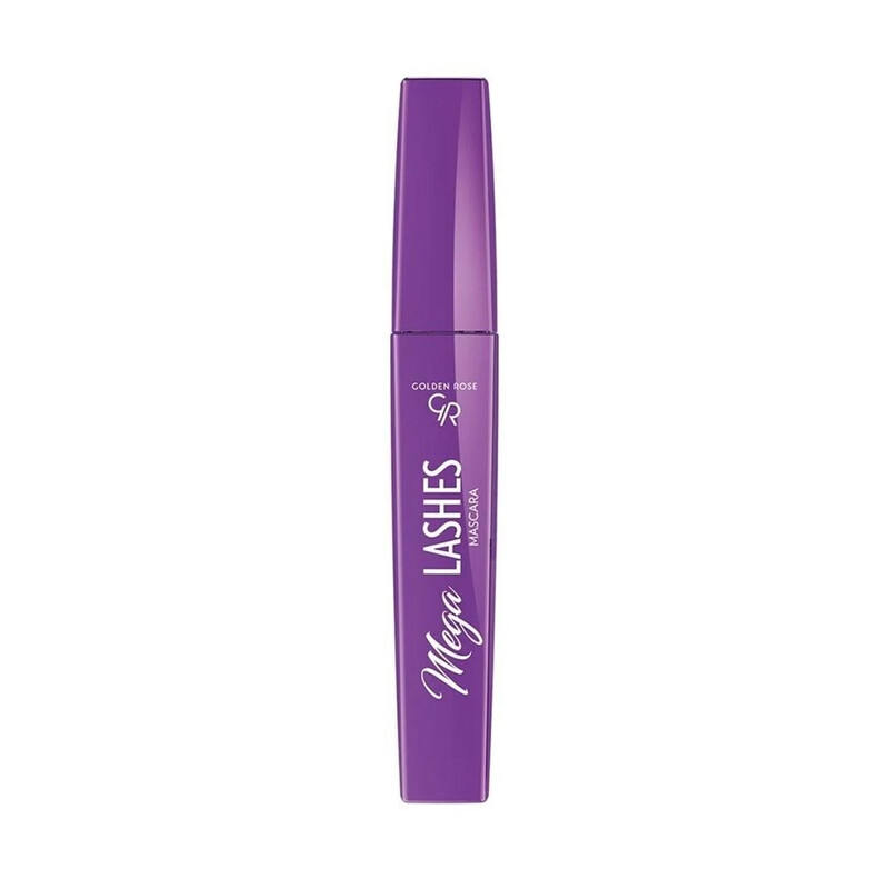 ریمل حجم دهنده و بلند کننده گلدن رز مدل MEGA LASHES با برس لاستیکی دو مرحله‌ای حجم ۱۲ میل
