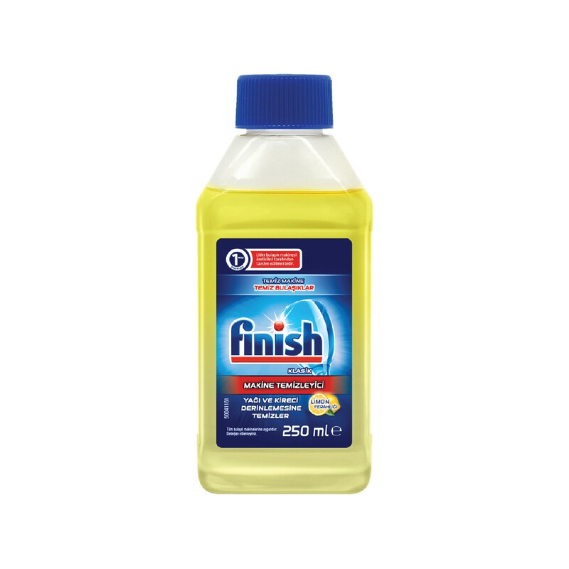 مایع جرم گیر ماشین ظرفشویی فینیش مدل Machine Cleaner با رایحه لیمو حجم ۲۵۰ میل
