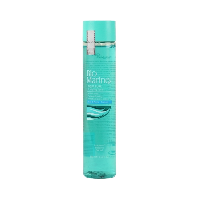 تونیک پاک کننده صورت بایومارین مدل AQUA PURE با خاصیت مات‌کننده و کنترل چربی مناسب انواع پوست حجم ۲۰۰ میل