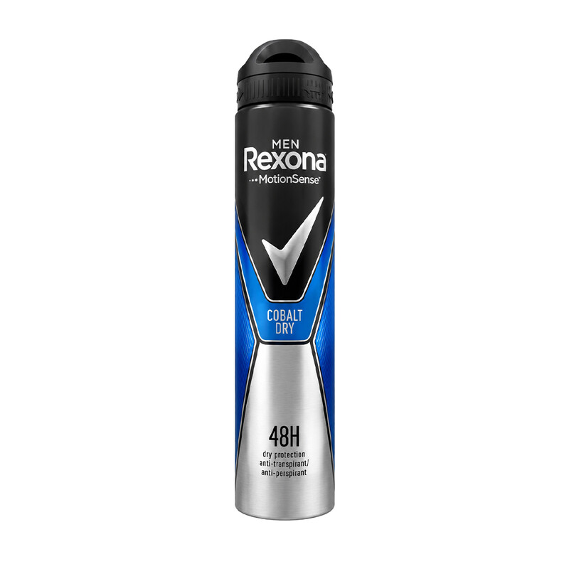 اسپری ضد تعریق مردانه رکسونا مدل Cobalt Dry motion sence با ماندگاری 48 ساعته و فعال‌شونده با حرکت بدن