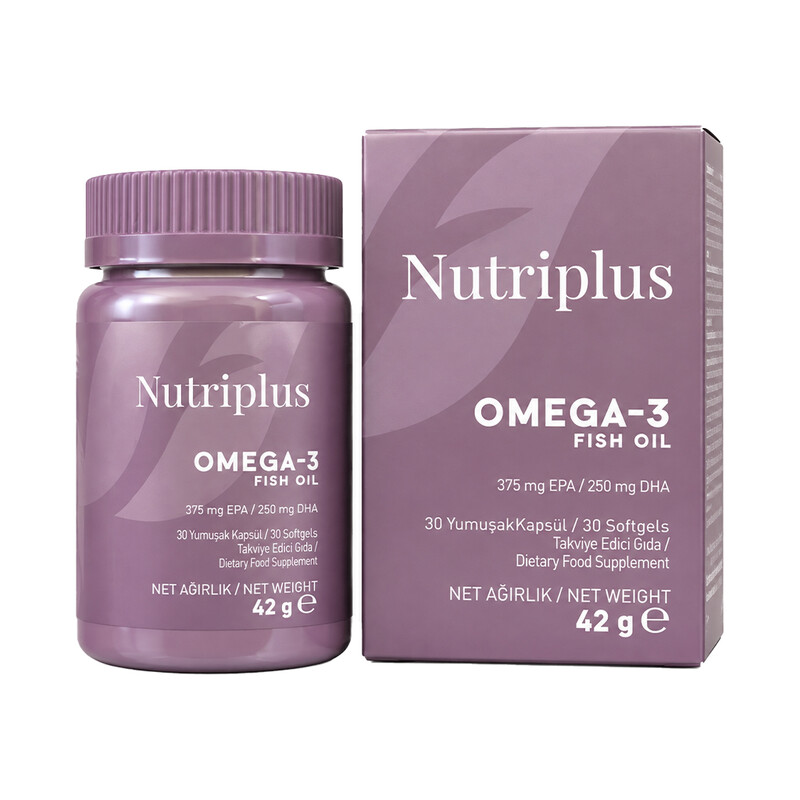 قرص امگا ۳ نوتری پلاس مدل OMEGA -3 برای سلامت قلب و مغز با روکش انتریک بسته ۳۰ عددی