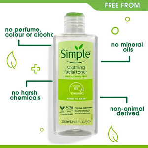 تونر آرامش بخش صورت سیمپل مدل Soothing Facial Toner  حجم 200 میل