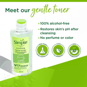 تونر آرامش بخش صورت سیمپل مدل Soothing Facial Toner  حجم 200 میل