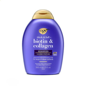 شامپو ضخیم کننده تار مو او جی ایکس مدل بیوتن کلاژن حجم 385 میل