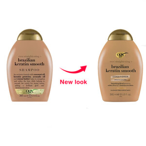 شامپو تقویت کننده و صاف کننده OGX مدل Brazilian Keratin حجم 385 میل