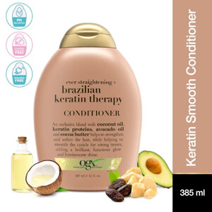 شامپو تقویت کننده و صاف کننده OGX مدل Brazilian Keratin حجم 385 میل