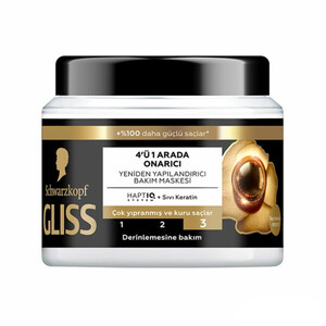 ماسک مو 4 کاره ترمیم کننده عمیق  گلیس مناسب موهای آسیب دیده  حجم 400 میل