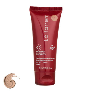 کرم ضدآفتاب +SPF40 و ضد لک رنگی مناسب پوست چرب لافارر حجم 40 میل