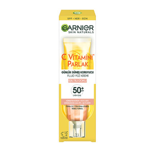 ضد آفتاب فلوئیدی رنگی محافظتکننده حاوی ویتامین سی گارنیه SPF50 حجم ۴۰ میل