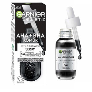 سرم زغالی لایه بردار حاوی نیاسیامید و AHA+ BHA گارنیه حجم 30 میل
