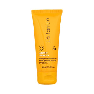 کرم ضد آفتاب و ضد لک بی رنگ SPF30 مناسب پوست‌های چرب و مستعد آکنه لافارر حجم ۴۰ میل