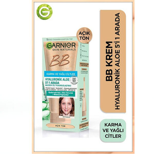 بی بی کرم 5کاره پوست مختلط تا چرب SPF 25 حاوی هیالورونیک اسید گارنیه حجم 50 میل