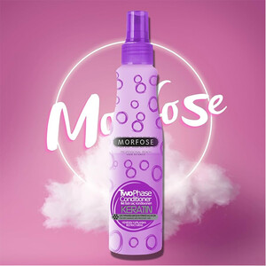 اسپری دو فاز آبرسان و ترمیم‌کننده حاوی کراتین مناسب موهای آسیب‌دیده مورفوس مدل Two Phase Conditioner Keratin حجم 240 میل
