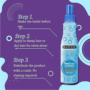 اسپری دو فاز آبرسان و ترمیم‌کننده حاوی کلاژن مناسب موهای خشک و شکننده مورفوس مدل Two Phase Conditioner Collagen حجم 240 میل