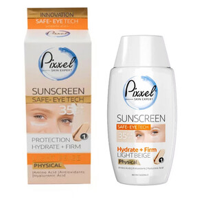 کرم ضدآفتاب رنگی دور چشم مناسب انواع پوست SPF35 و محافظ UVA و UVB پیکسل مدل Physical حجم 50 میلیلیتر