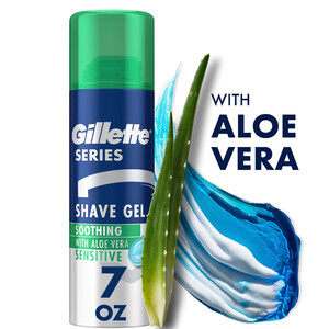 ژل اصلاح تسکین‌دهنده و محافظ مناسب پوست حساس حاوی آلوئه‌ورا ژیلت مدل Series Soothing Aloe Vera حجم 200 میل