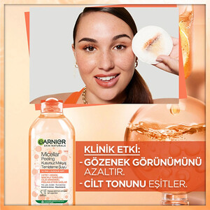 میسلار واتر لایه‌بردار و پاک‌کننده حاوی گلیکولیک اسید گارنیه مدل Micellar Peeling Kusursuz Makyaj حجم 400 میل