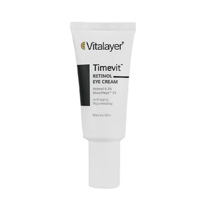 کرم دور چشم جوانساز و ضد چروک حاوی رتینول 0.3% ویتالیر مدل Timevit حجم 15 میل