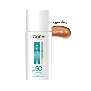 فلویید ضد آفتاب رنگی ضد لک و تیرگی حاوی SPF 50 لورآل مدل bright reveal حجم 50 میل