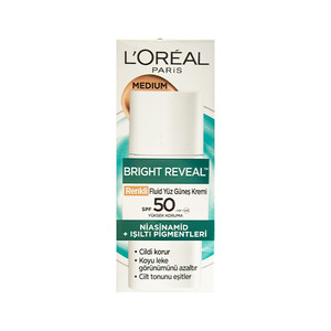 فلویید ضد آفتاب رنگی ضد لک و تیرگی حاوی SPF 50 لورآل مدل bright reveal حجم 50 میل