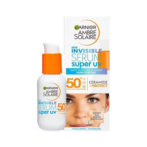 سرم ضد آفتاب و مرطوبکننده صورت گارنیه مدل Ambre Solaire Super UV SPF 50+ حجم 30 میل