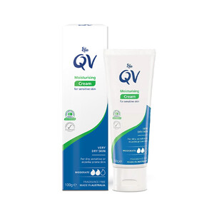 کرم مرطوب کننده و آبرسان قوی مخصوص پوست خشک و حساس کیو وی مدل Moisturising Cream حجم 100 میل