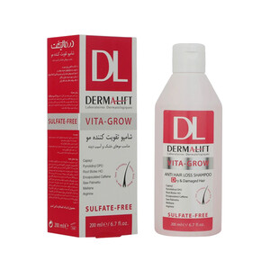 شامپو تقویت‌کننده و ضد ریزش درمالیفت مدل Vita-Grow حجم 200 میل