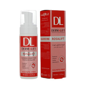 فوم شستشو صورت مناسب پوست حساس درمالیفت مدل Rosalift حجم 150 میل