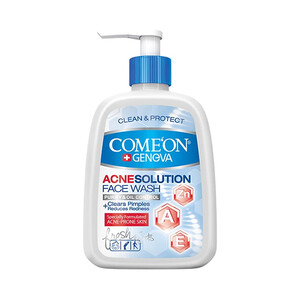 ژل شستشو صورت ضد جوش و کنترل چربی کامان مدل Acne Solution حجم 500 میل