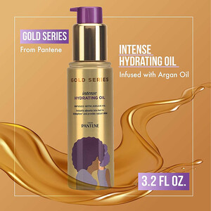 روغن موی آبرسان و درخشان‌کننده پنتن حاوی روغن آرگان مدل Gold Series Intense Hydrating حجم 95 میل