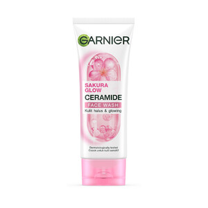 ژل شستشوی صورت روشنکننده و آبرسان گارنیه حاوی عصاره ساکورا و سرامید مدل Sakura Glow حجم 100 میل