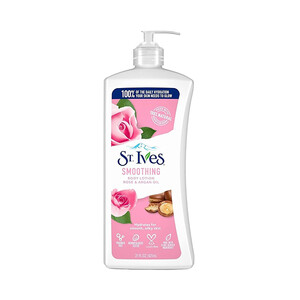 لوسیون بدن نرمکننده و صافکننده سینت ایوز حاوی عصاره گل رز و روغن آرگان مدل Smoothing حجم 621 میل