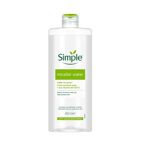 میسلار واتر پاککننده آرایش فوق ملایم سیمپل مناسب انواع پوست مدل Kind to Skin حجم 400 میل